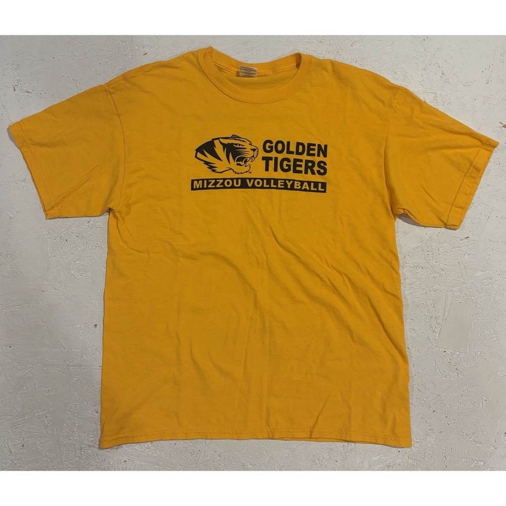 Mizzou Missouri Tigers‎ Volleyball Shirt 2010 Mens L Yellow Short Sleeve